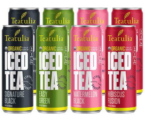 Teatulia Organic Still Iced Tea Variety Pack 8 Slim Cans | Desertcart ...
