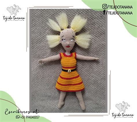 Crochet Cynthia Pattern | amigurumi | Cynthia | Rugrats | doll muñeca ...
