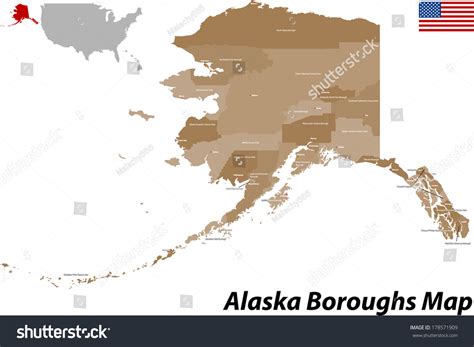 Usa State Alaska All Boroughs Census Stock Vector (Royalty Free) 178571909 | Shutterstock