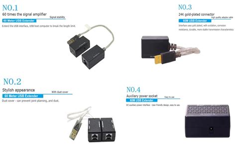 Dhruvga 60m USB Extender, USB to RJ45 Extender Over Cat5 Cat5e Ethernet ...