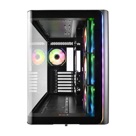 FSP M580 Black Mid Tower ATX Case, Tempered Glass Side Panel