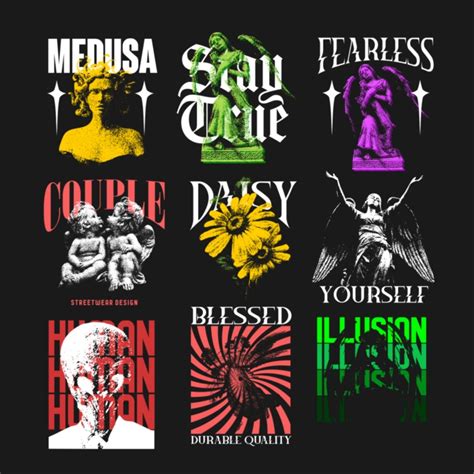 Streetwear T-shirt Designs Bundle Vector | Estampados para remeras, Disenos de unas, Estampacion ...