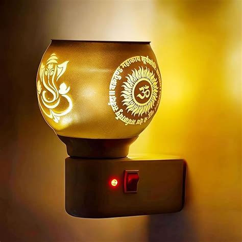 ORZINPRO Glass Kapoor Dani, Electric Camphor Diffuser Ganesh Ji Om ...