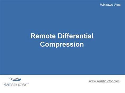 Vista Remote Differential Compression - YouTube
