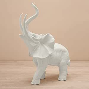 Buy Pure Home and Living White Polyresin Elephant Figurine Online at ...