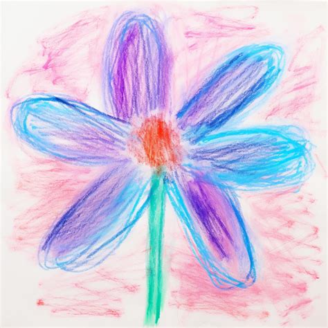 Premium Photo | A brightly colored drawing of a flower on a white ...