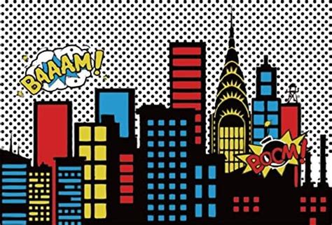 AOFOTO 5x3ft Super City Backdrop Night Urban Manor Abstract Bomb Modern ...