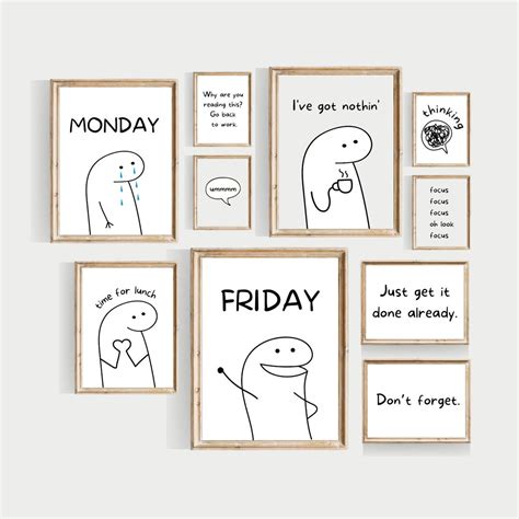 Funny Office Wall Gallery, PRINTABLE, Office Wall Art, Funny Wall Art ...
