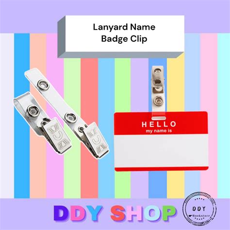 Lanyard Name Badge Clips/ Card Holder Clips/ Metal Name Tag Clips | Shopee Malaysia