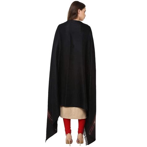 Pashtush Womens Fine Wool Aztec Weave Shawl, Soft And Warm, Black ...