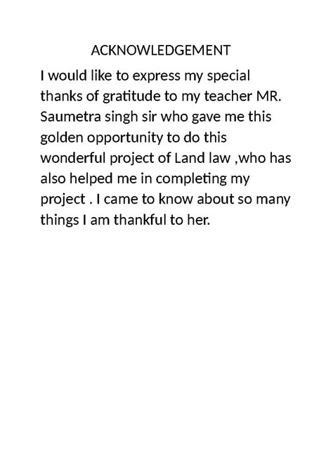 LAND LAW - Fhj - Llb(Hons) - ACKNOWLEDGEMENT I would like to express my ...