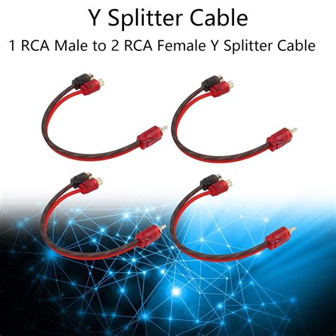 Buy Bnineteenteam 4 Packs RCA Y Splitter Cable,1 Male to 2 Female RCA Y ...