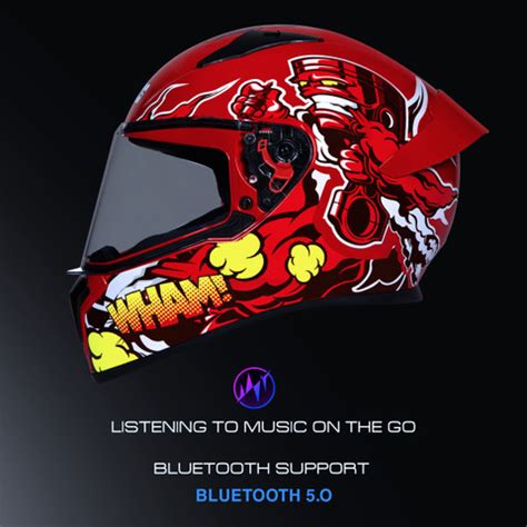 STUDDS Thunder Communication Ready D10 Bluetooth Helmet Motorbike ...