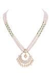 Buy Yellow Crescent Moissanite Polki Embellished Long Necklace by Sica ...