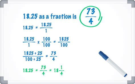 18.25 as a Fraction - Decimal to Fraction