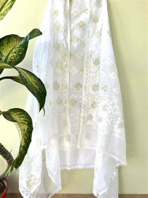 Jamdani Unstitched Suits – Authentic Handloom Jamdani Fabric Online ...