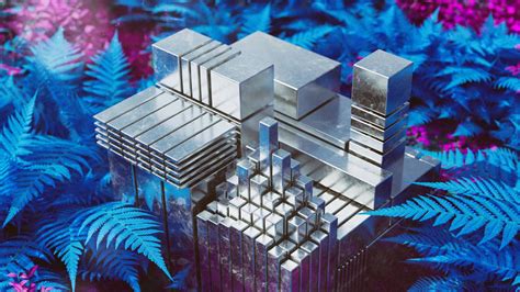 Wallpaper cubes, construction, shapes, metal, glare, fern, 3d hd ...