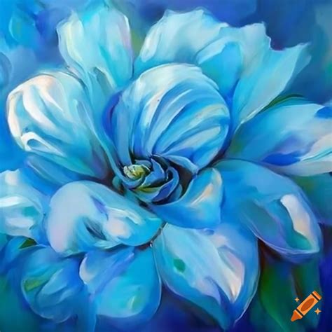 Light blue flower painting on Craiyon - painting of blue flowers