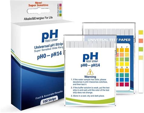Plastic pH Test Strips, Universal Application (pH 0-14), 100 Strips ...