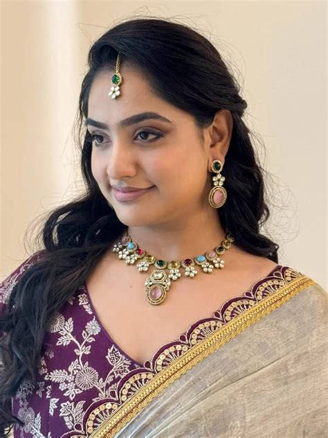 Buy Gold Finish Multicolored Kundan Polki Necklace Set Online - Ishhaara