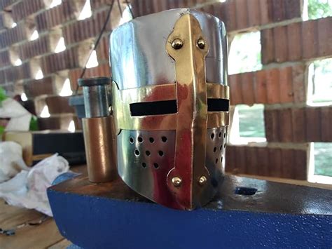 Nagina International Miniature Brass Crusader Helmet Armor Great Helm ...