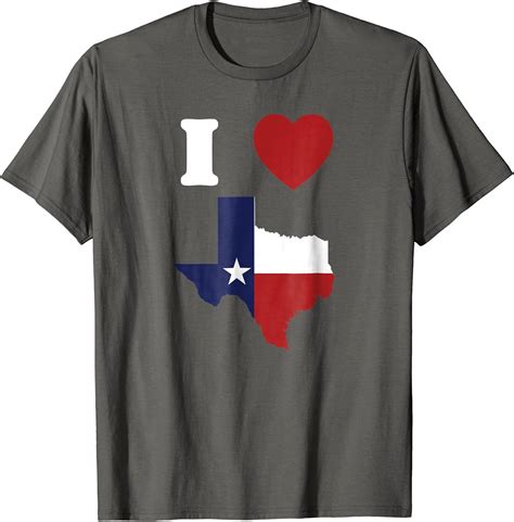 Amazon.com: I Love Texas State Colors Heart T-Shirt: Clothing