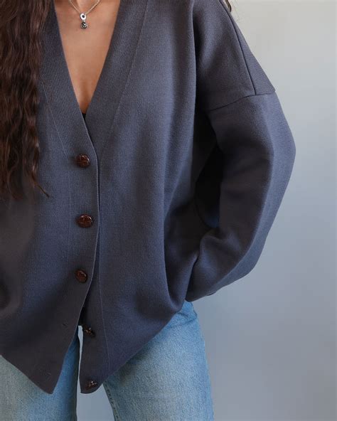 Dark Gray Cardigan - Luminoso Official