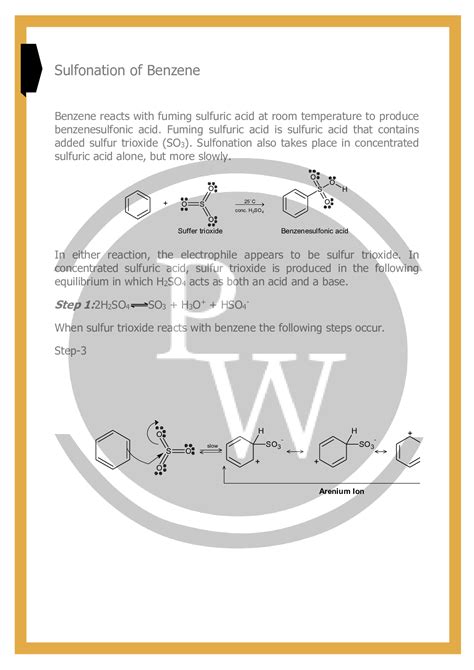 Mechanism of Sulfonation of Benzene | Physics Wallah