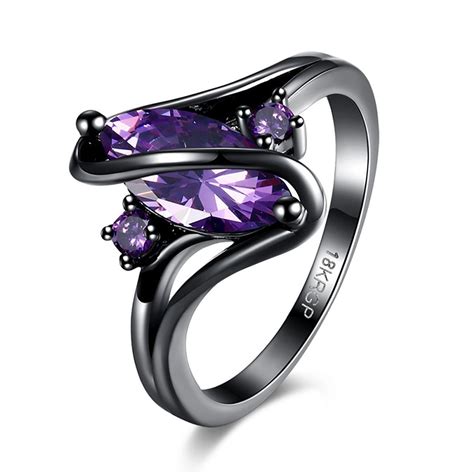 Buy RUVEE Titanium and Blue American Diamond Alloy Ring for Women ...