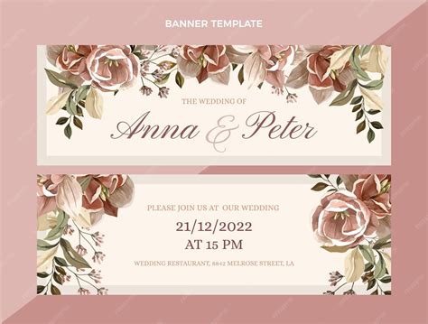 Premium Vector | Hand drawn wedding horizontal banners set