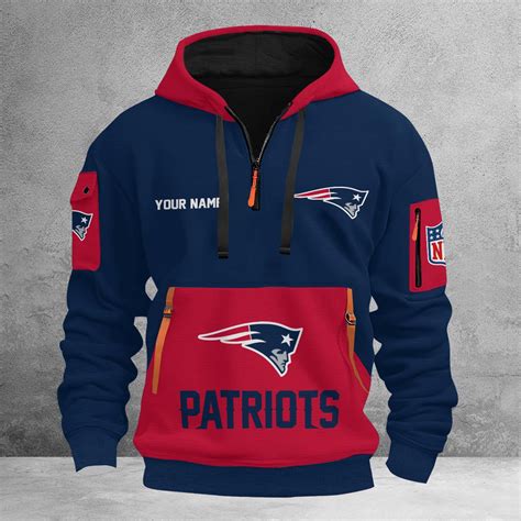 New England Patriots 3D Half Zip Hoodie – Royaljacket