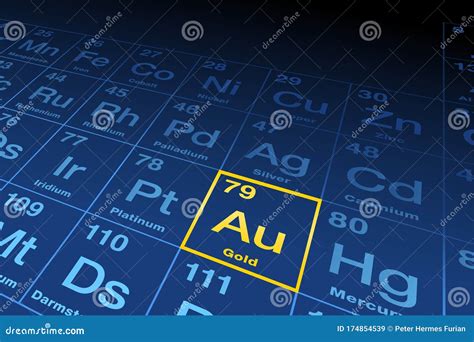 Element Gold on the Periodic Table of Elements Stock Vector ...