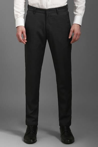 Buy Men Grey Contemporary Fit Dots Flat Front Formal Trousers Online ...