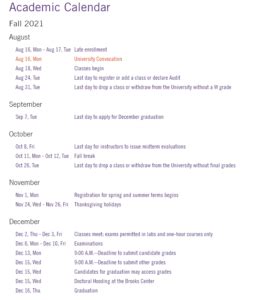 Clemson Academic Calendar 2021-2022 - US School Calendar