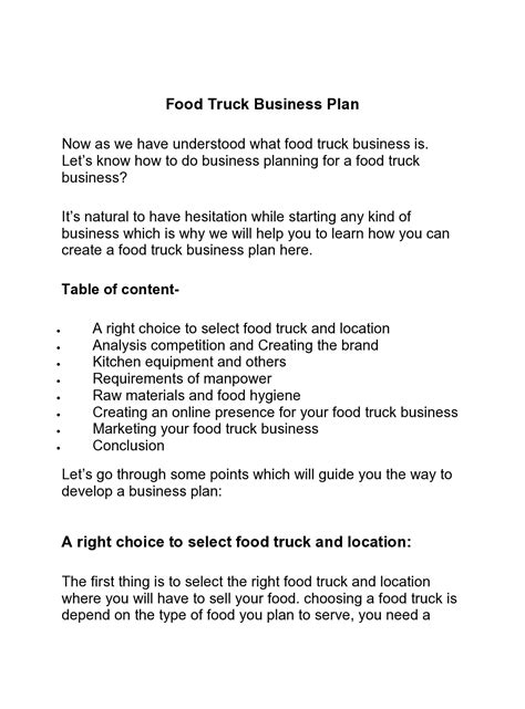 29 Proven Food Truck Business Plans (PDF, Word) - TemplateArchive