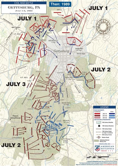 Simple Map Of Gettysburg Battlefield Maps Of National Historic