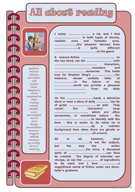 ALL ABOUT READING: English ESL worksheets pdf & doc