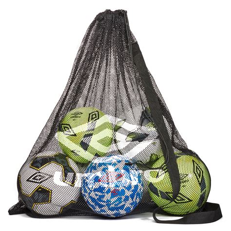Umbro Mesh Sports Ball Bag with Adjustable Strap, Polyester, Holds 10 ...