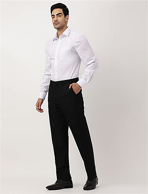 Buy Plain Regular Fit Trousers at Marks & Spencer