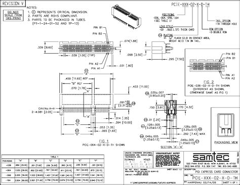 PCIE-zzz-02-z-D-TH Drawing Datasheet by Samtec Inc. | Digi-Key Electronics