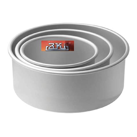ZAKI Aluminium Baking Round Cake Pan/Mould - 8", 9" & 10" Diameter x 3 ...