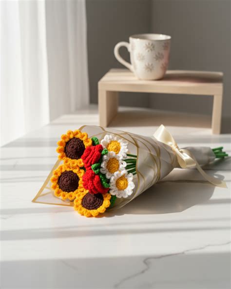 Jumbo Sunflower Rose Daisy Bouquet + Personalized Note + Free Gift ...