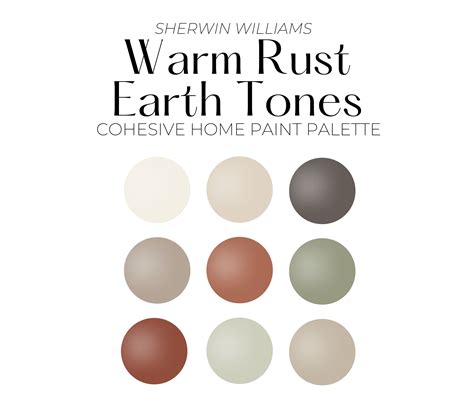 Sherwin Williams Earth Tone Paint Palette, Warm Paint Colors, Neutral ...
