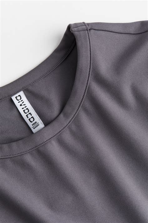 Women's Dark grey Cropped jersey top | H&M IN