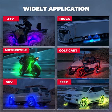 Universal 6 Pods RGB Rock Light Kit for UTV ATV Jeep Truck SUV Car ...