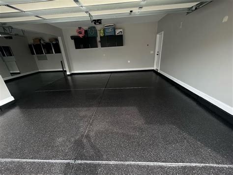 Transforming a 2-Car Garage with Carbon Marble Chip Flake Flooring