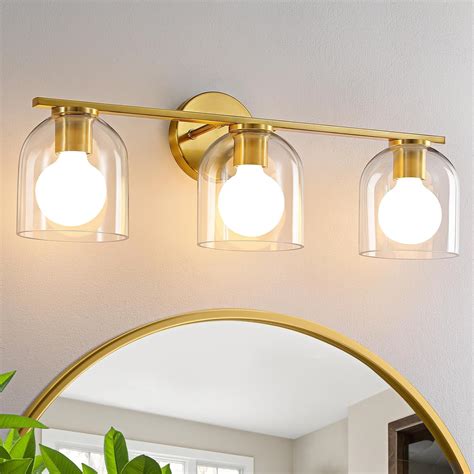 WOSHITU Bathroom Vanity Light Fixtures: 23.3 Inch Modern Brushed Gold ...