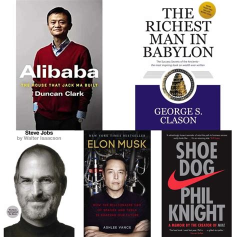 5 book set ( Alibaba , The richest man in Babylon , Steve jobs , Elon ...