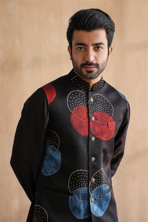 MANAV NEHRU JACKET SET-BLACK(SET OF 3) – October Jaipur