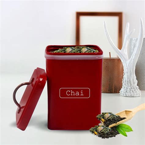 Market99 Chai Jar, Kitchen Decor, Airtight, Countertop Metal Storage ...